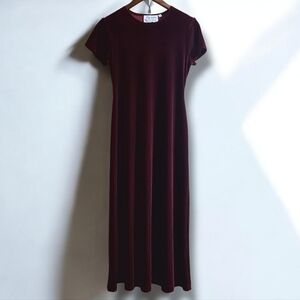 Vintage‎ Marian & Maral Velvet Velour Midi Dress